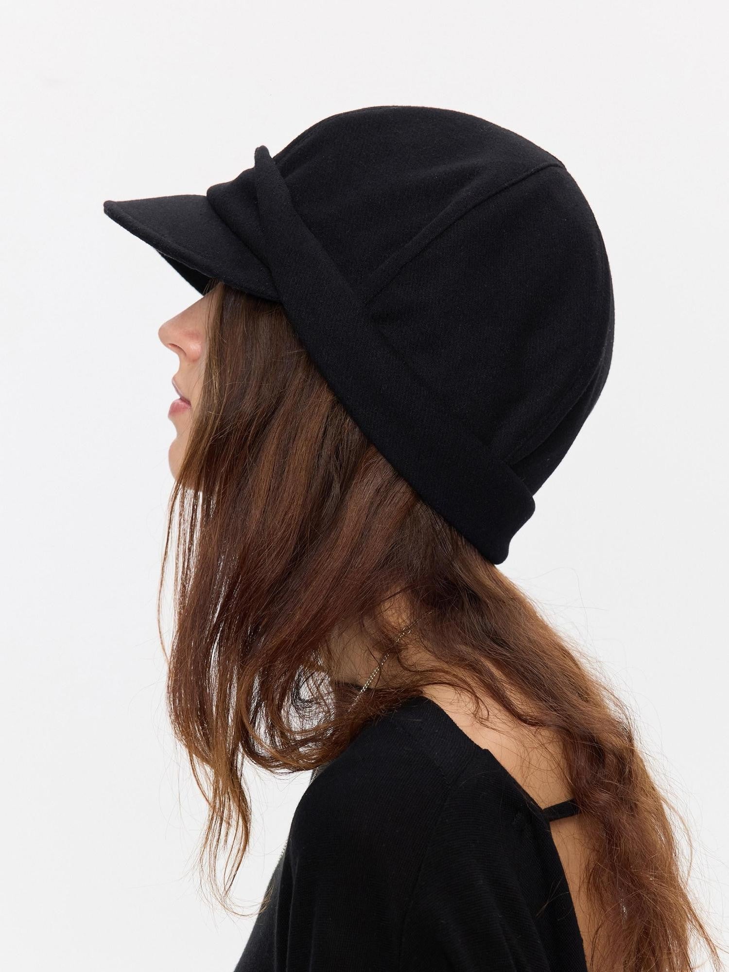 LYUOCHENG Black Cuffed Wool Women&