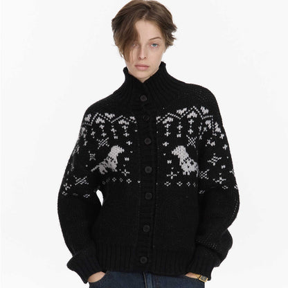 LYUOCHENG_Black_Dachshund_Jacquard_Fair_Isle_High_Neck_Loose_Women&