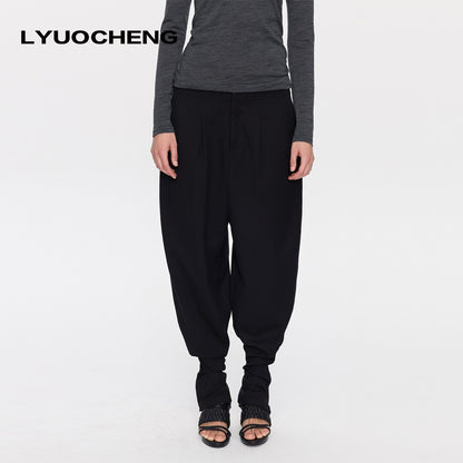 LYUOCHENG_Black_Equestrian_Low_Waist_Tapered_Women&