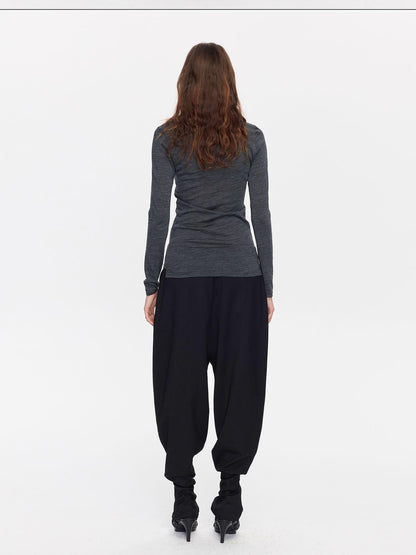 LYUOCHENG Black Equestrian Low Waist Tapered Women&