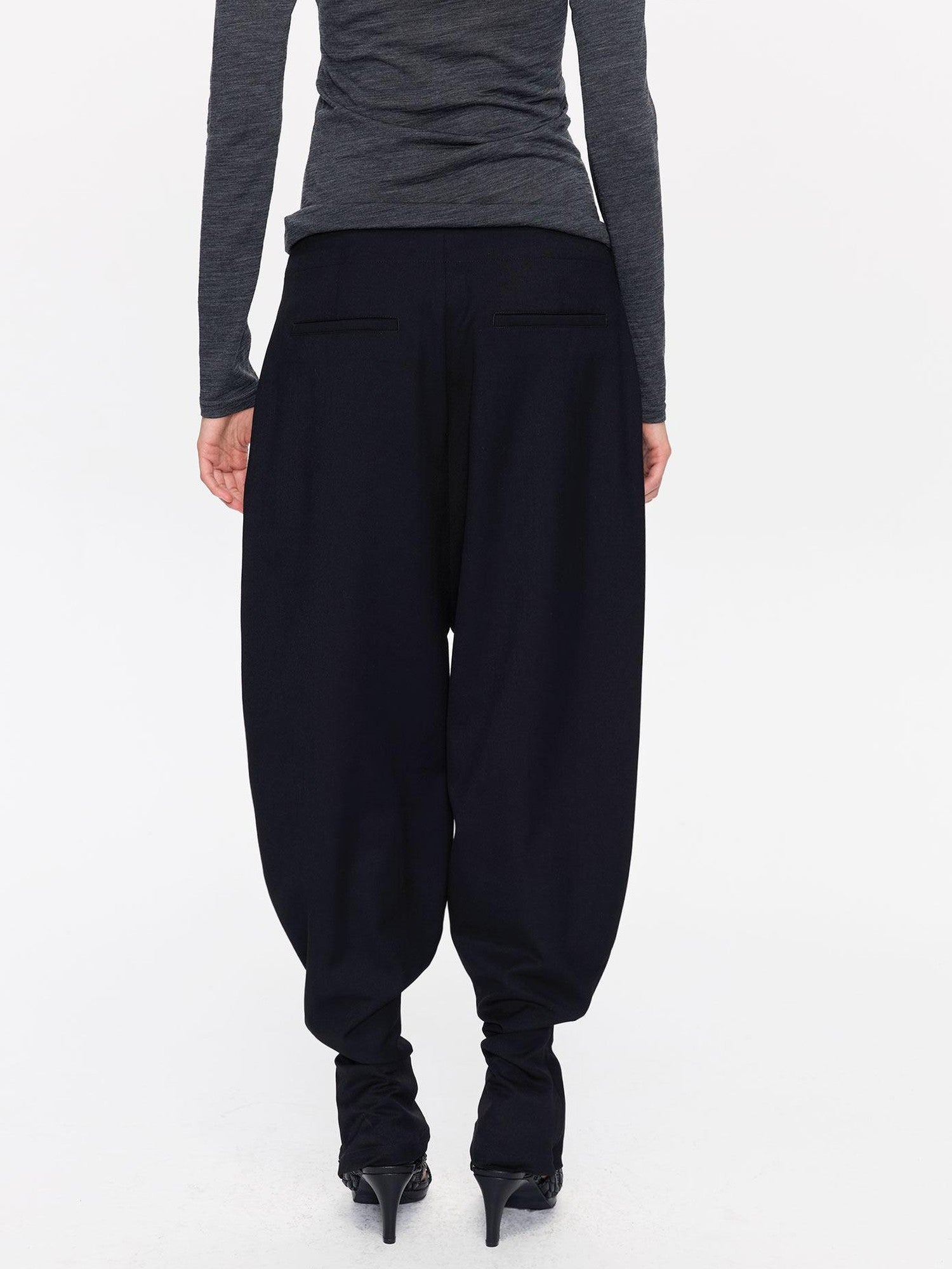 LYUOCHENG Black Equestrian Low Waist Tapered Women&