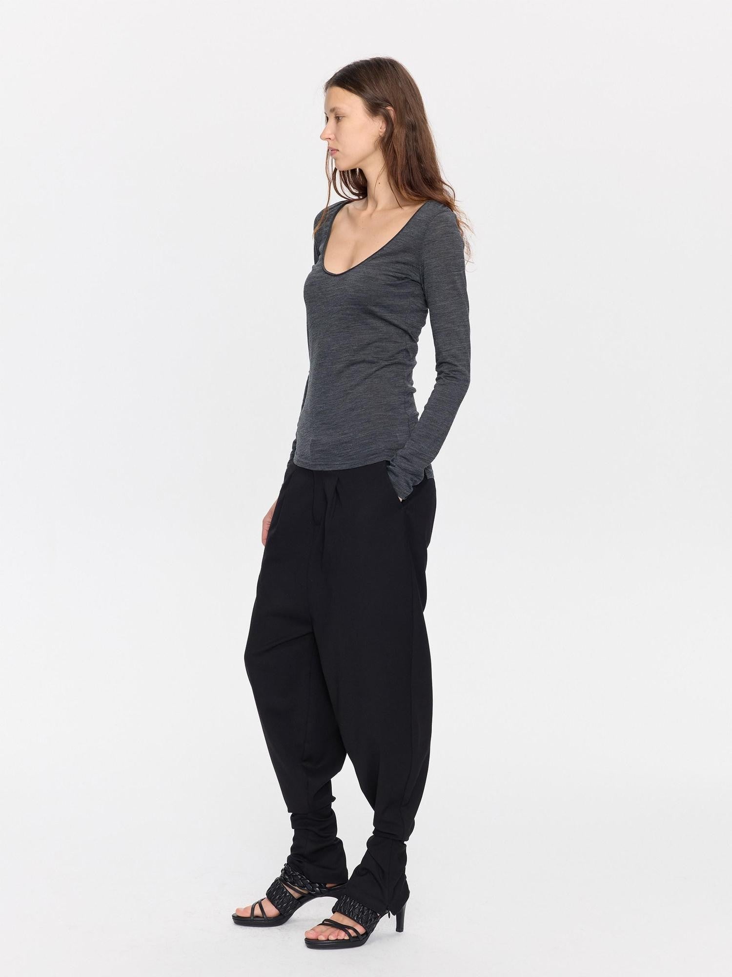 LYUOCHENG Black Equestrian Low Waist Tapered Women&