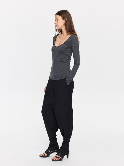 LYUOCHENG Black Equestrian Low Waist Tapered Women&