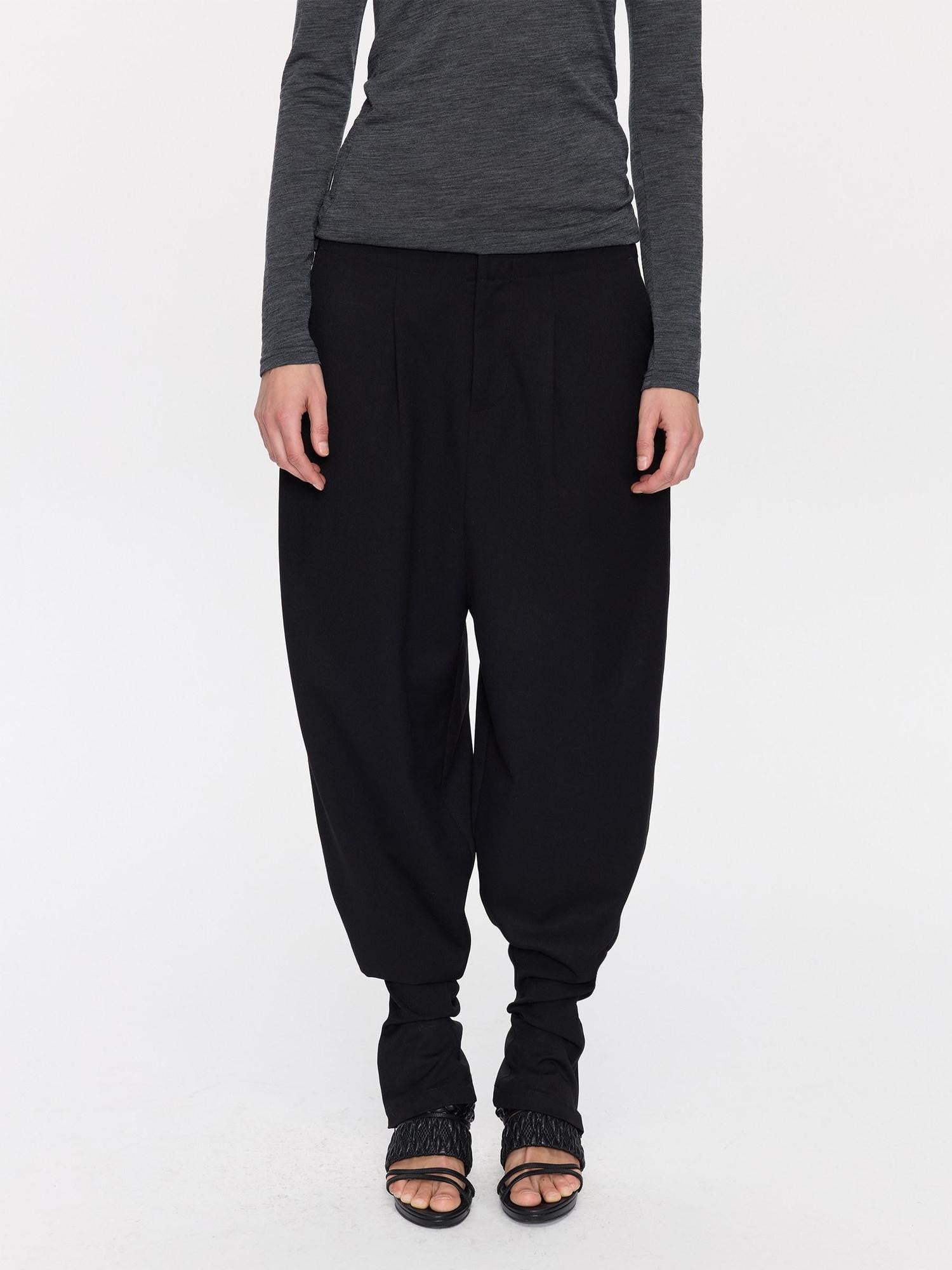 LYUOCHENG Black Equestrian Low Waist Tapered Women&