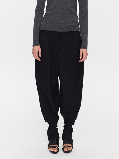 LYUOCHENG Black Equestrian Low Waist Tapered Women&