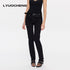 LYUOCHENG_Black_Frayed_Hem_Low_Rise_Stretch_Straight_Pencil_Women&