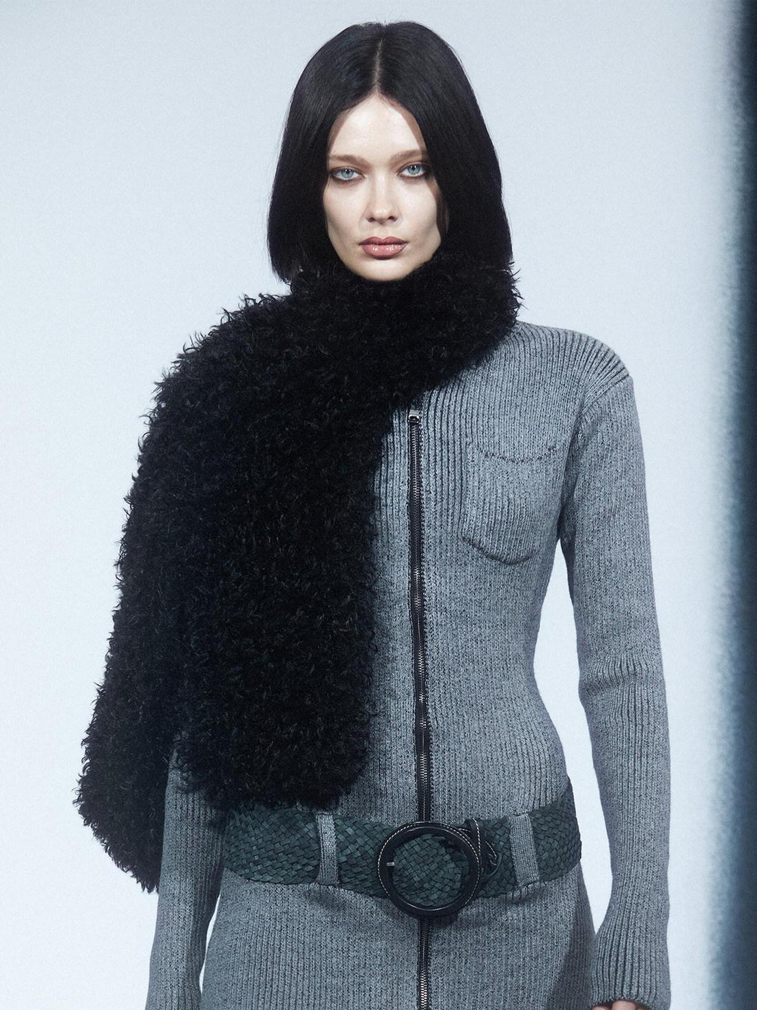LYUOCHENG Black Long Pile Rectangular Women&