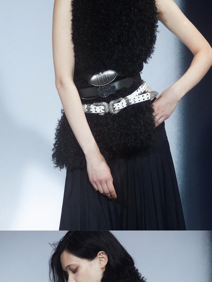 LYUOCHENG Black Long Pile Rectangular Women&