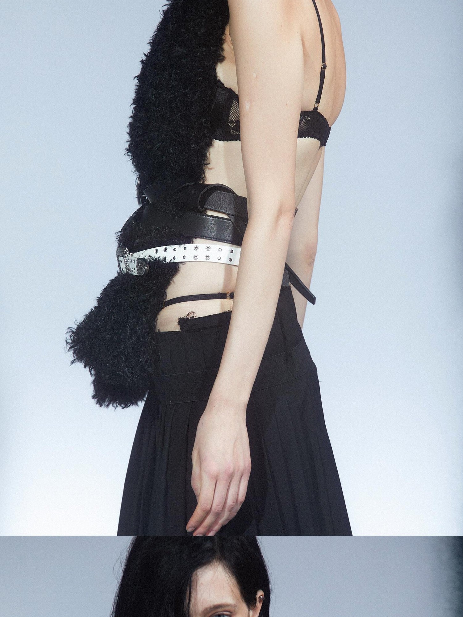 LYUOCHENG Black Long Pile Rectangular Women&