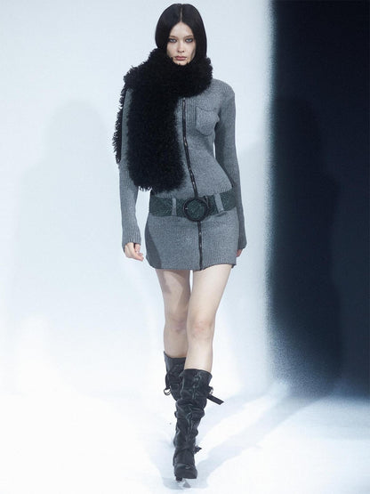 LYUOCHENG Black Long Pile Rectangular Women&
