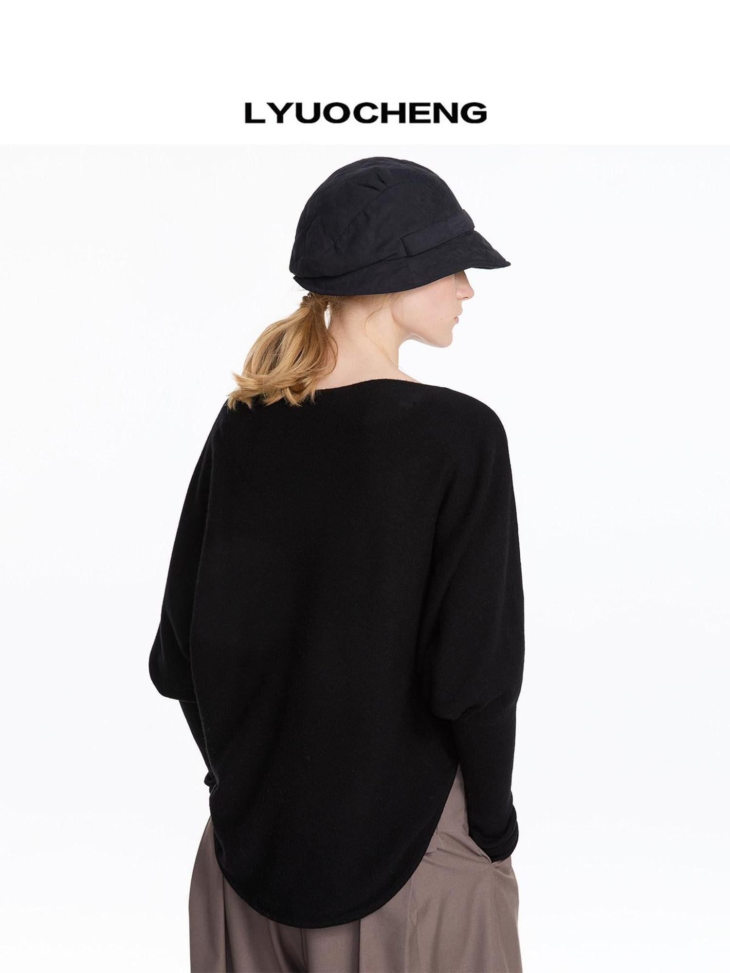 LYUOCHENG Black One Shoulder Long Sleeve Women&