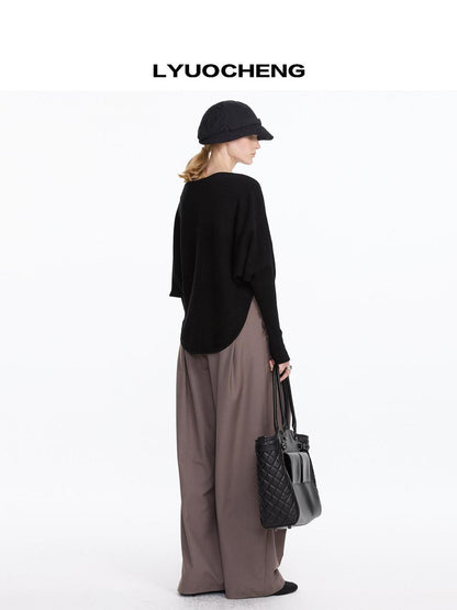 LYUOCHENG Black One Shoulder Long Sleeve Women&