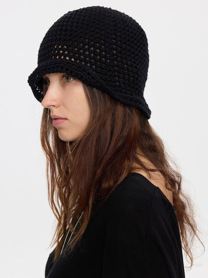 LYUOCHENG Black Openwork Knit Aluminum Wire Breathable Women&