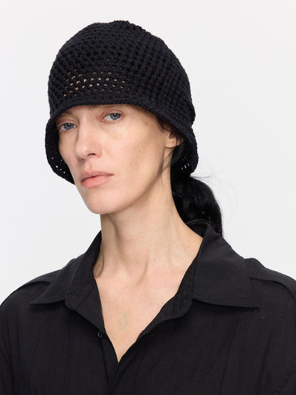 LYUOCHENG Black Openwork Knit Aluminum Wire Breathable Women&
