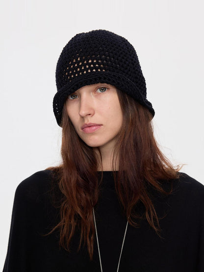 LYUOCHENG Black Openwork Knit Aluminum Wire Breathable Women&