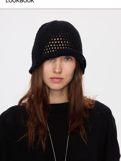 LYUOCHENG Black Openwork Knit Aluminum Wire Breathable Women&