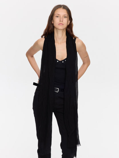LYUOCHENG Black Pleated Fringed Tassel Women&