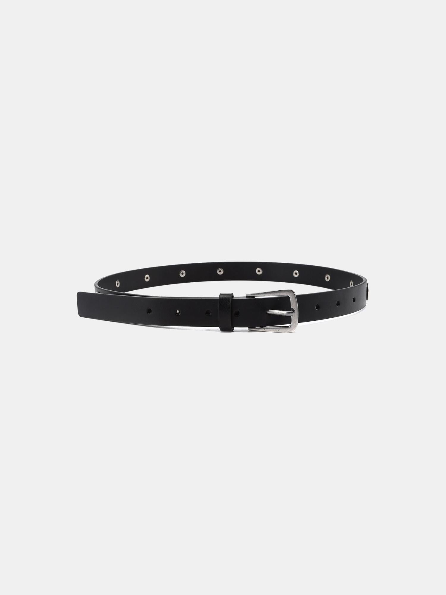 LYUOCHENG Black Round Stud Pin Buckle Women&
