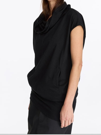 LYUOCHENG Black Scoop Neck H Cut Sleeveless Women&