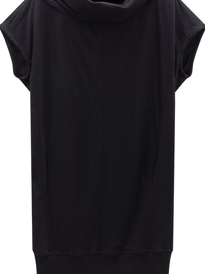 LYUOCHENG Black Scoop Neck H Cut Sleeveless Women&