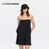 LYUOCHENG_Black_Solid_Pocket_Low_Waist_Loose_Women&