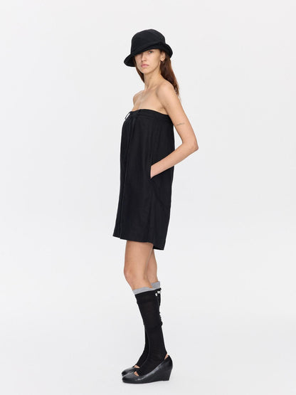 LYUOCHENG Black Solid Pocket Low Waist Loose Women&