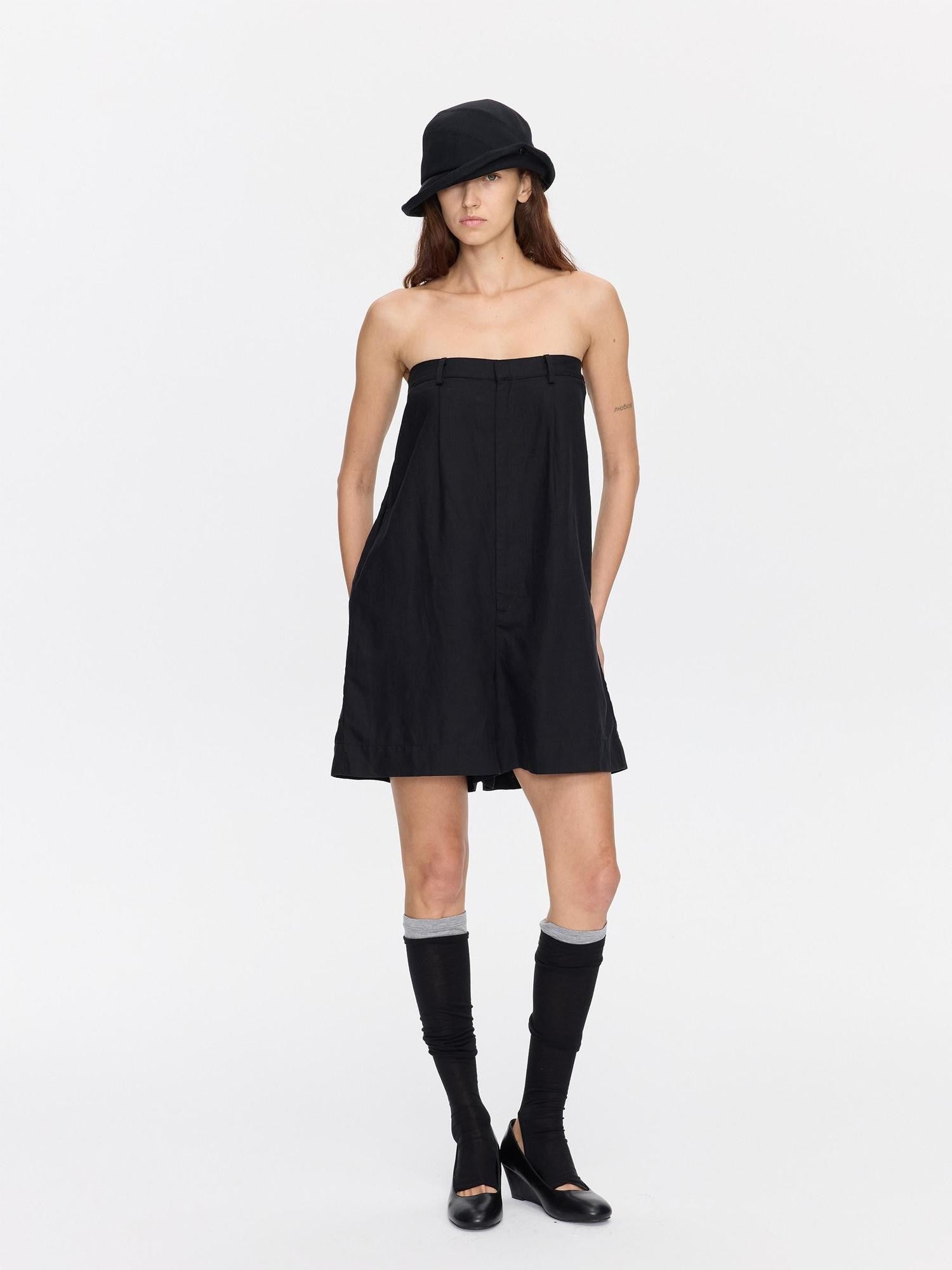 LYUOCHENG Black Solid Pocket Low Waist Loose Women&