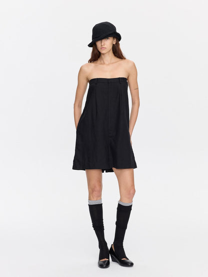 LYUOCHENG Black Solid Pocket Low Waist Loose Women&