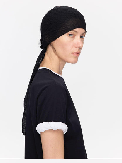 LYUOCHENG Black Solid Rectangular Lyocell Linen Casual Women&