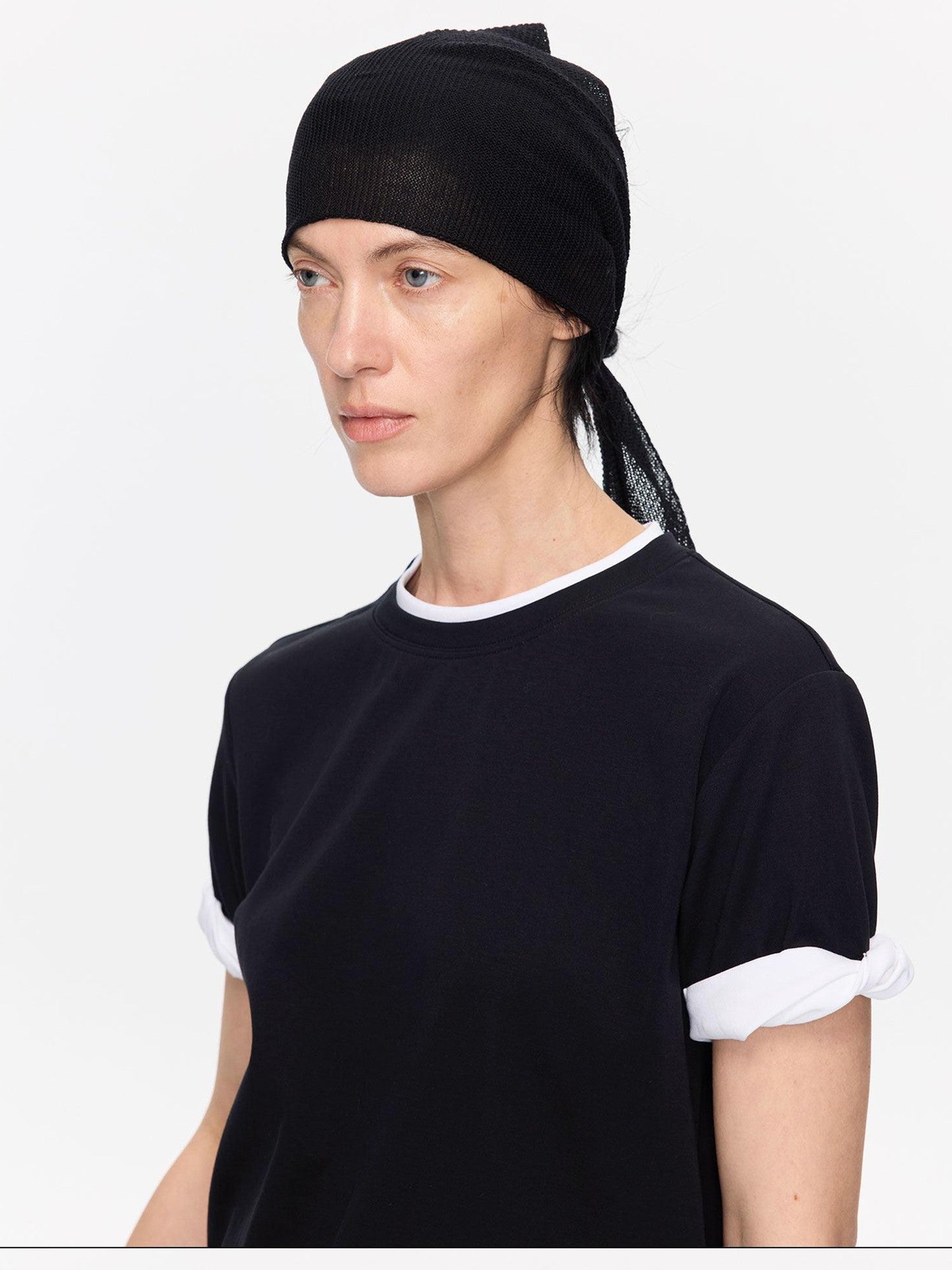 LYUOCHENG Black Solid Rectangular Lyocell Linen Casual Women&