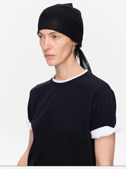 LYUOCHENG Black Solid Rectangular Lyocell Linen Casual Women&