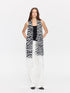 LYUOCHENG Black White Zebra Print Fringed Women&