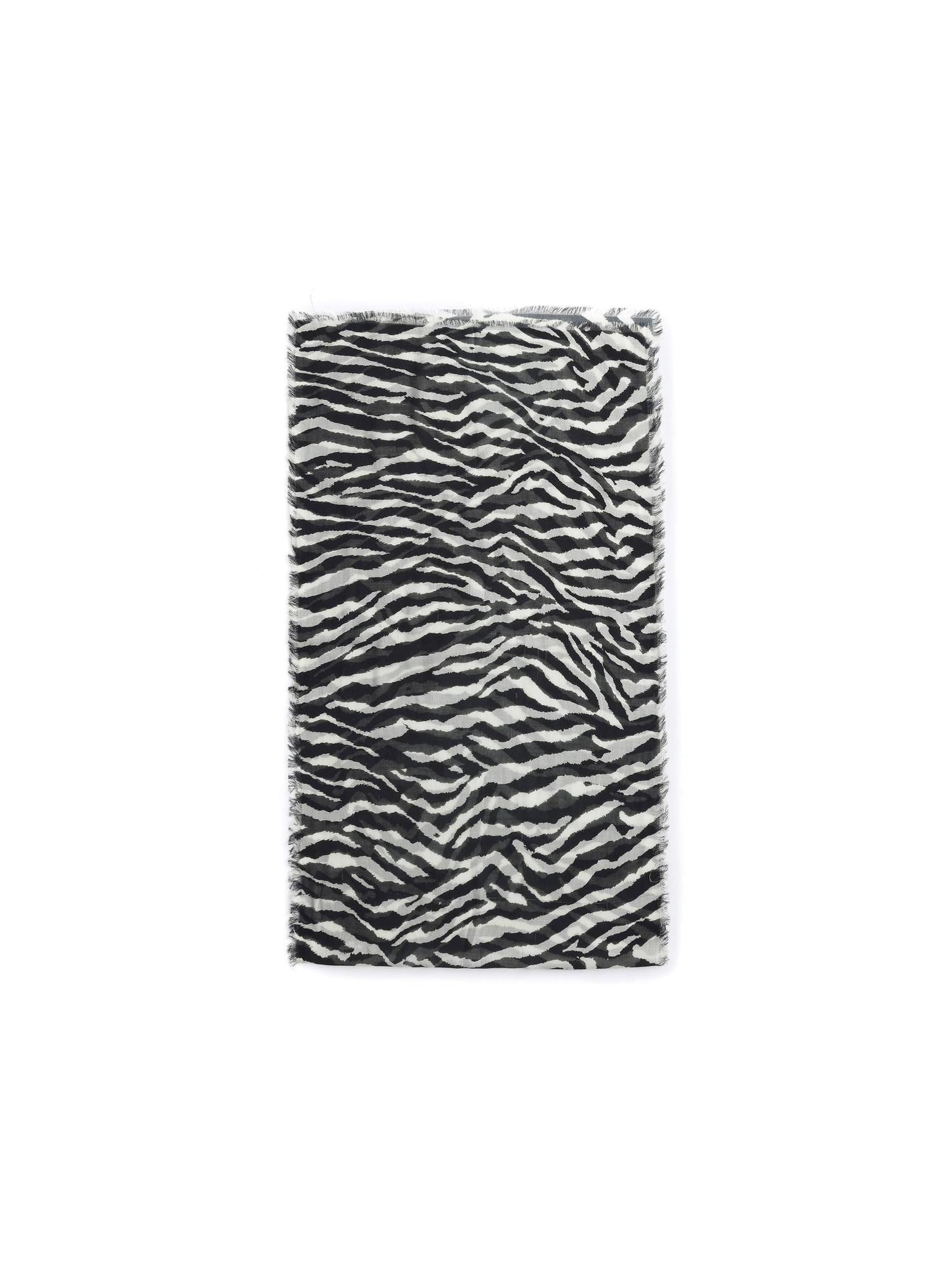 LYUOCHENG Black White Zebra Print Fringed Women&
