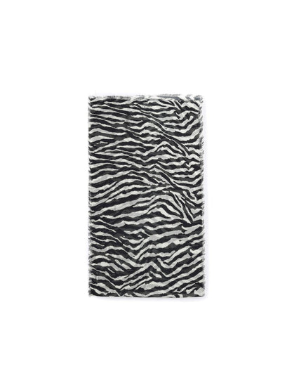 LYUOCHENG Black White Zebra Print Fringed Women&