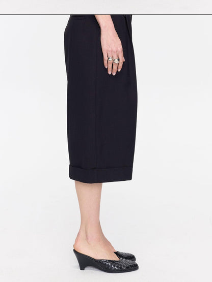 LYUOCHENG Black Woven Pointed Toe Wedge Women&