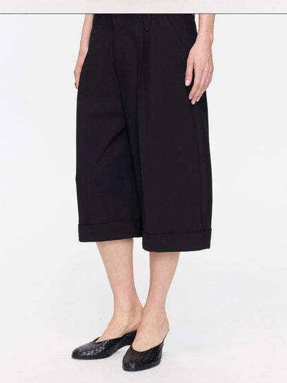 LYUOCHENG Black Woven Pointed Toe Wedge Women&