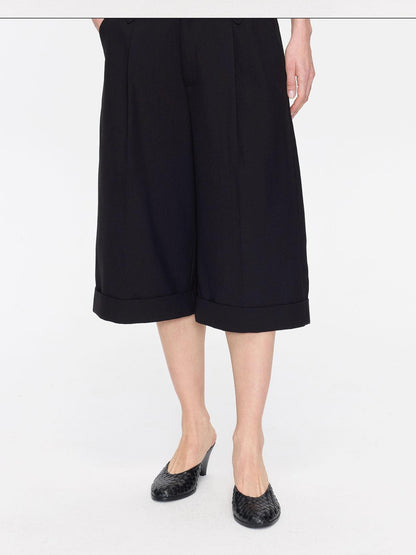 LYUOCHENG Black Woven Pointed Toe Wedge Women&