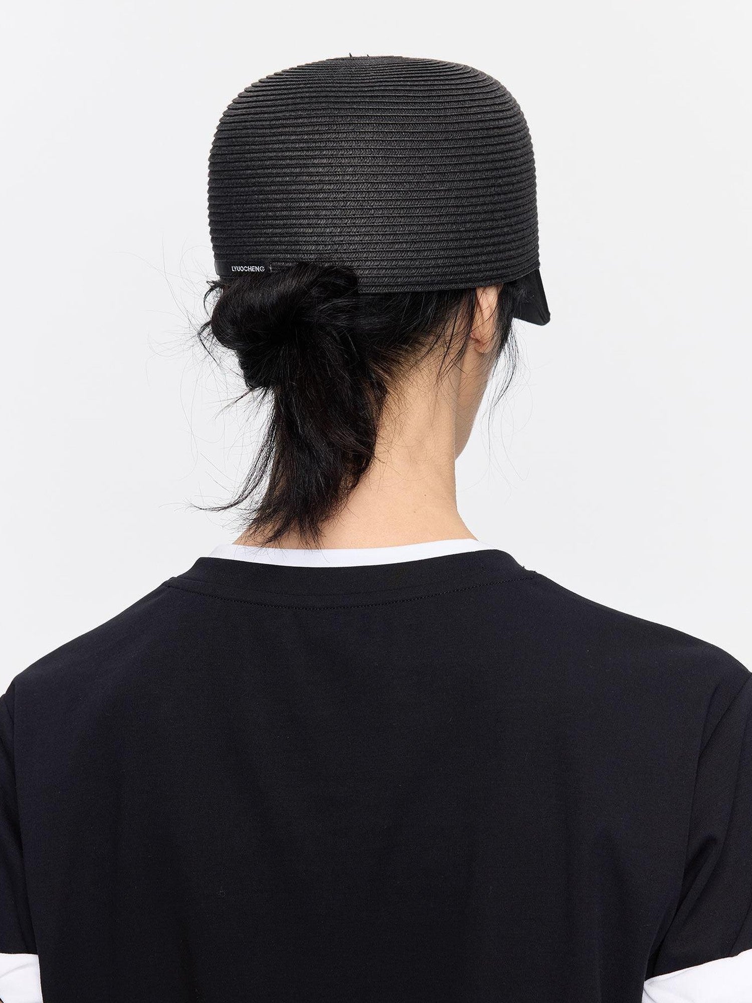 LYUOCHENG Braided Straw Hard Brim Adjustable Equestrian Women&
