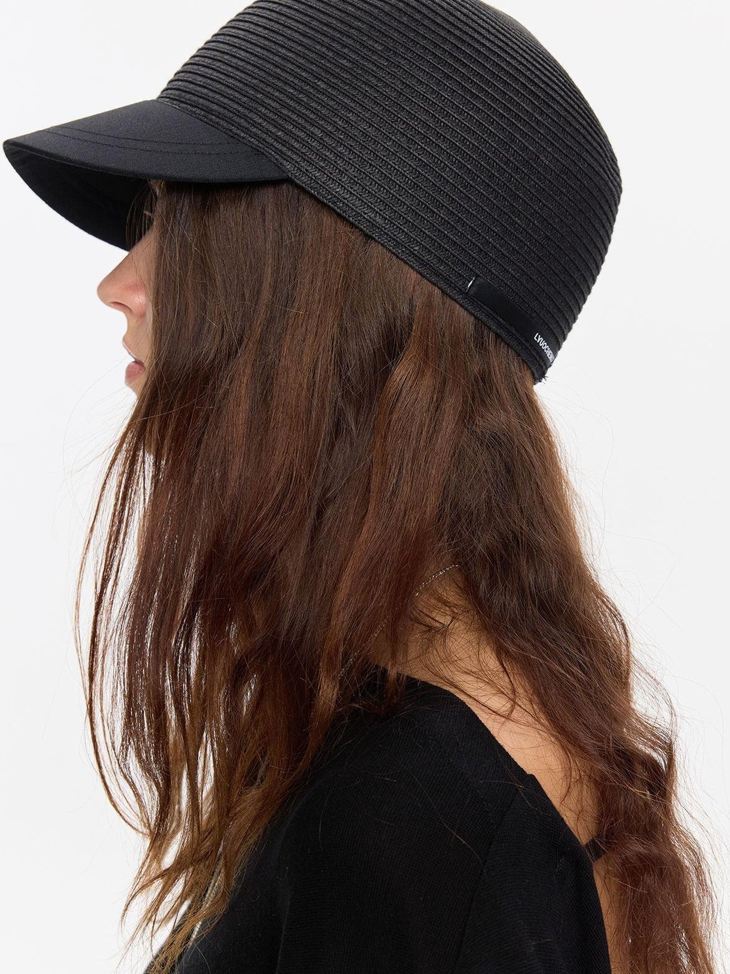 LYUOCHENG Braided Straw Hard Brim Adjustable Equestrian Women&