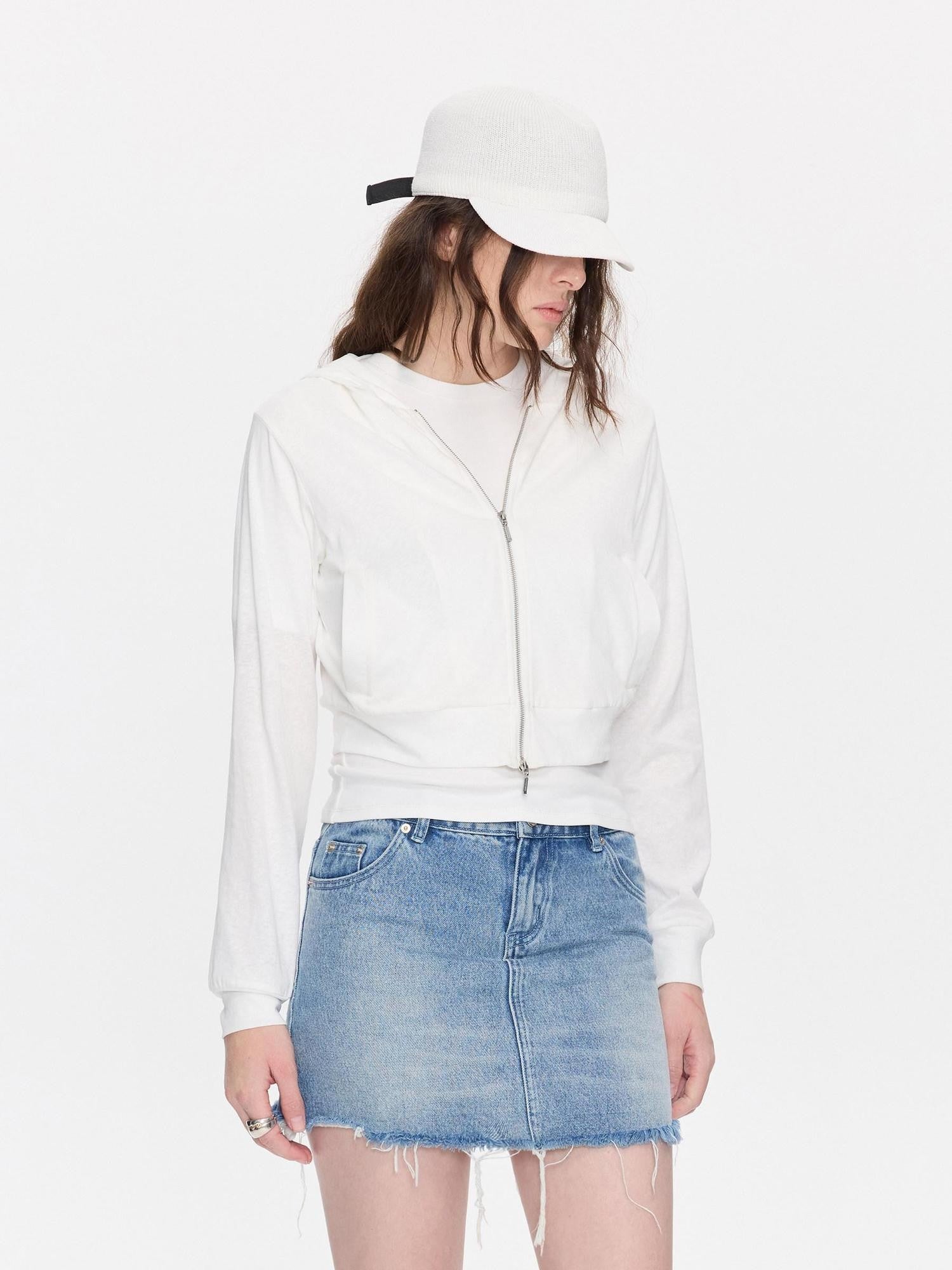 LYUOCHENG Breathable Casual Cropped Hooded Women&