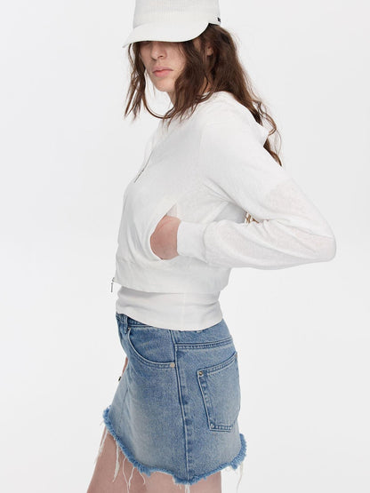 LYUOCHENG Breathable Casual Cropped Hooded Women&
