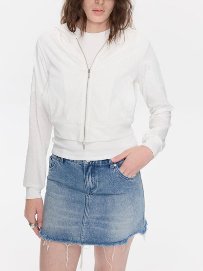 LYUOCHENG Breathable Casual Cropped Hooded Women&