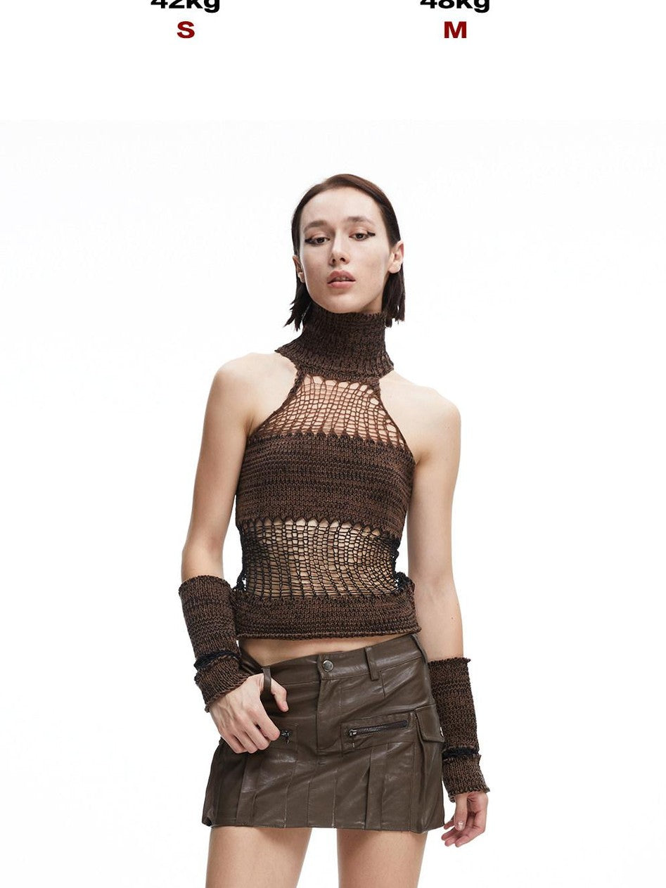 LYUOCHENG Brown Zipper Multi Pocket Low Waist A Line Women&