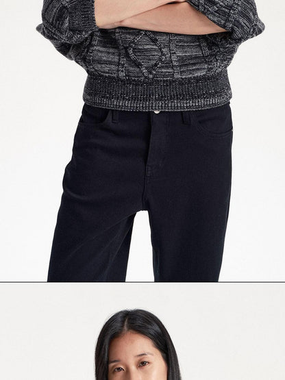 LYUOCHENG Cable Knit Batwing Sleeve Women&