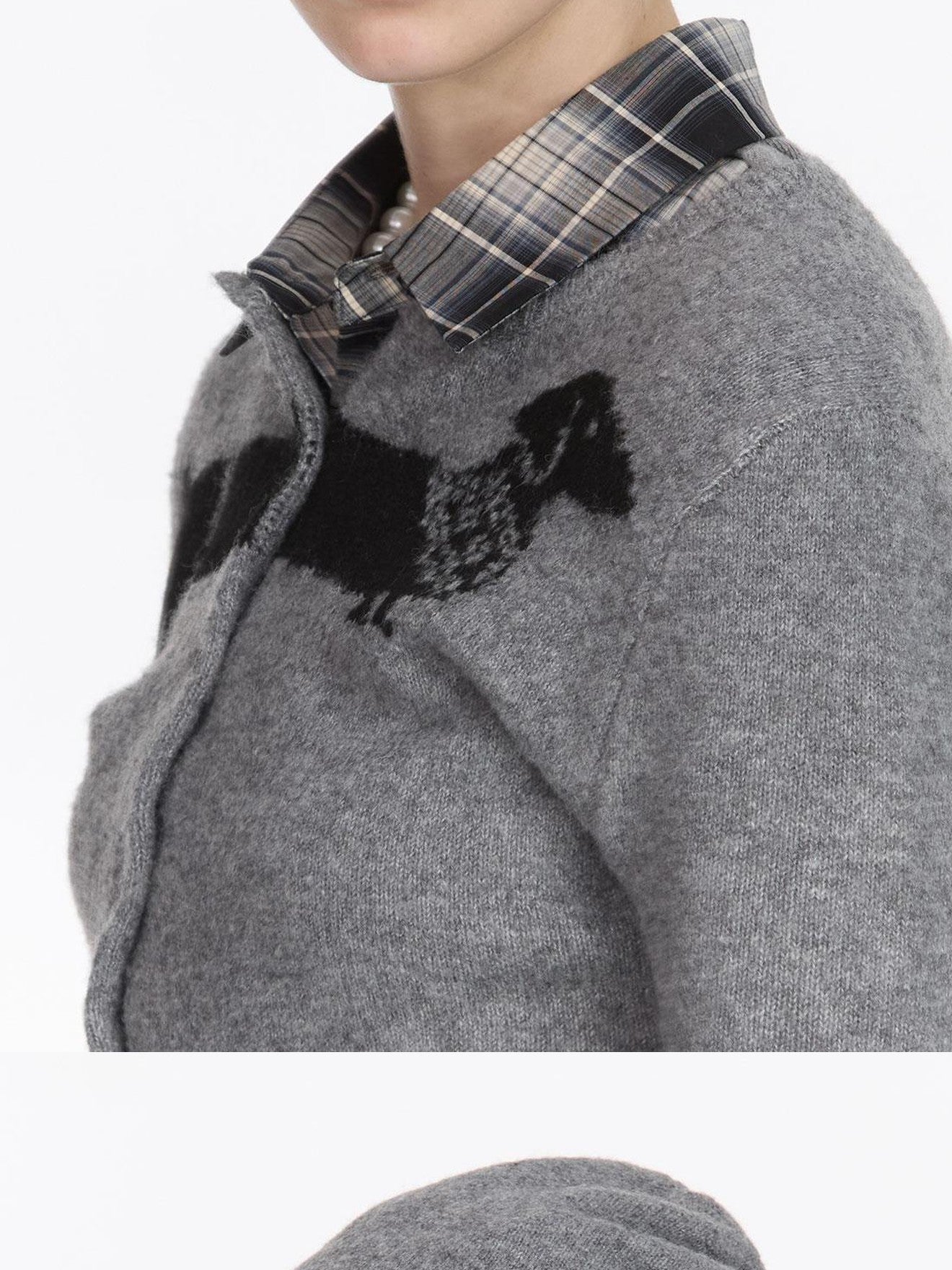 LYUOCHENG Cartoon Dachshund Jacquard Pattern Women&