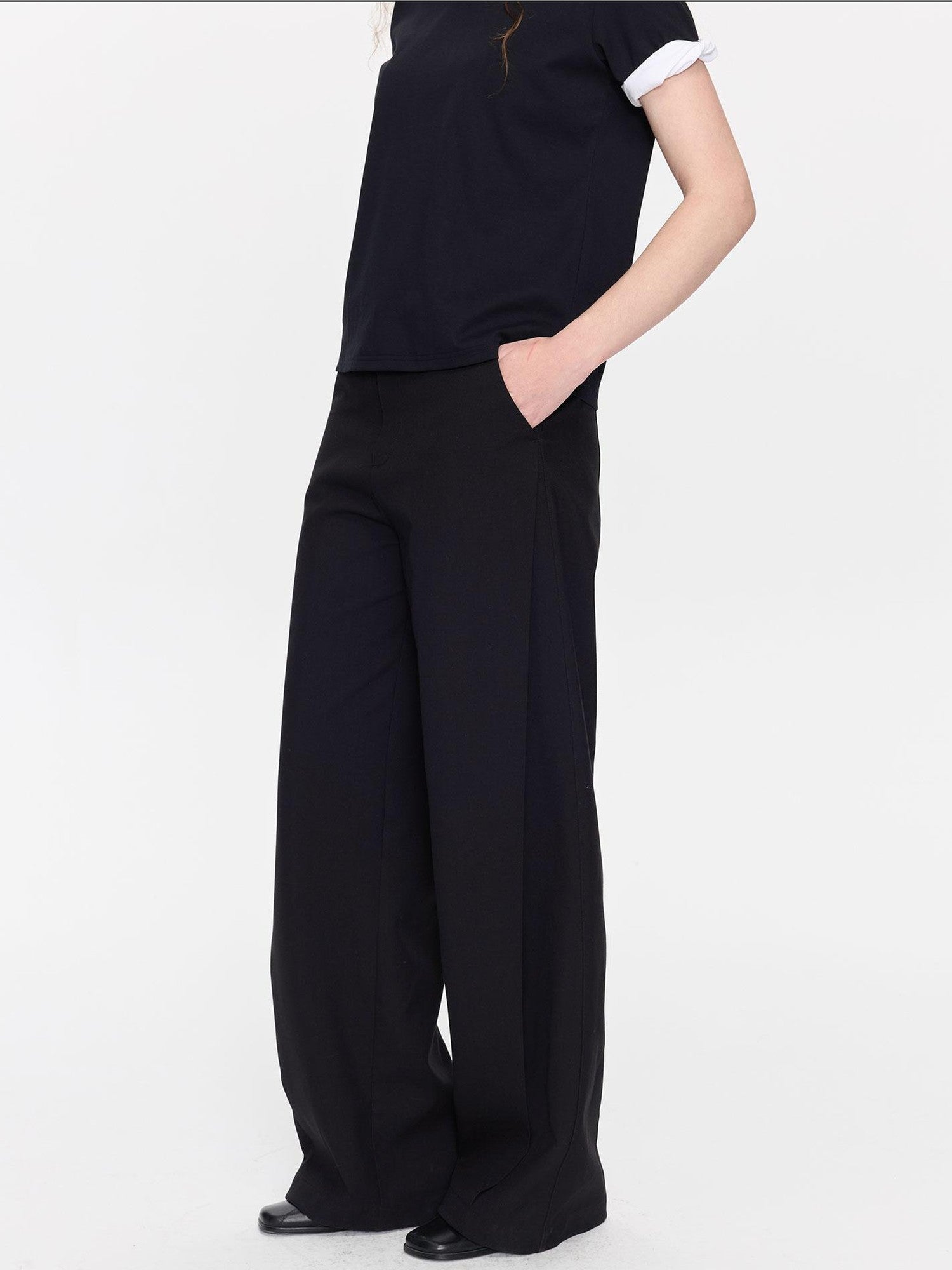 LYUOCHENG Casual Pleated High Waist Women&