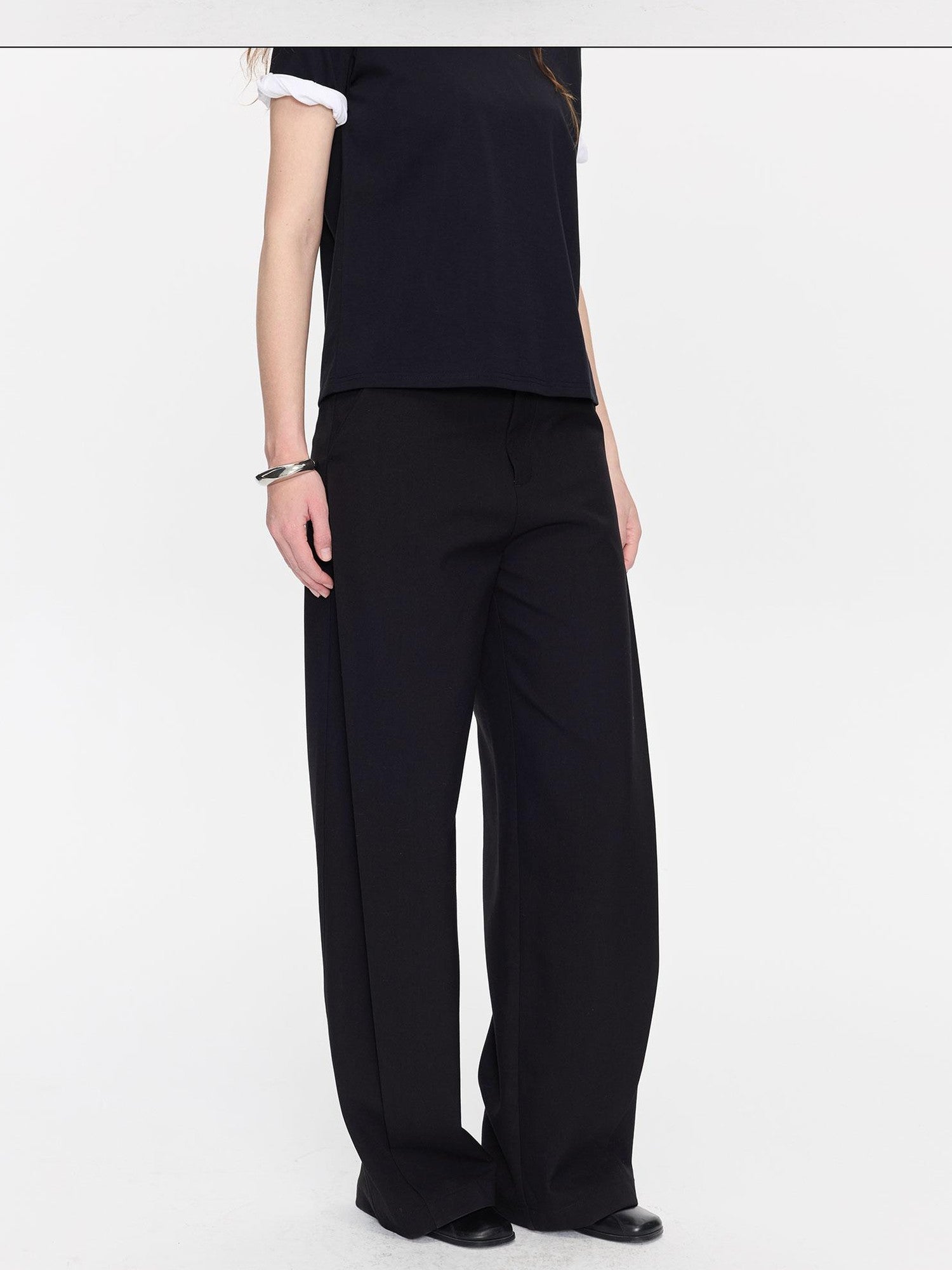 LYUOCHENG Casual Pleated High Waist Women&
