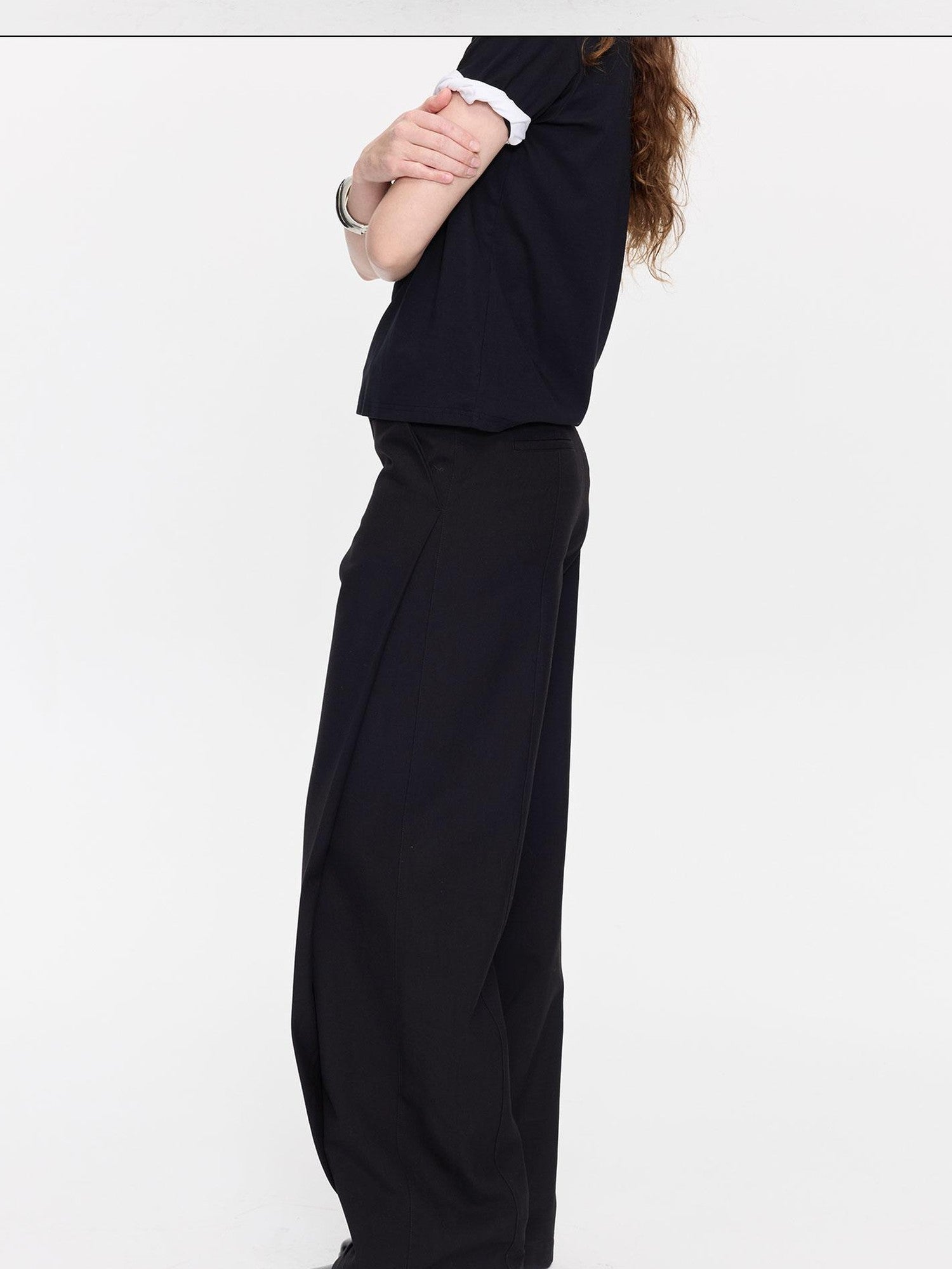 LYUOCHENG Casual Pleated High Waist Women&
