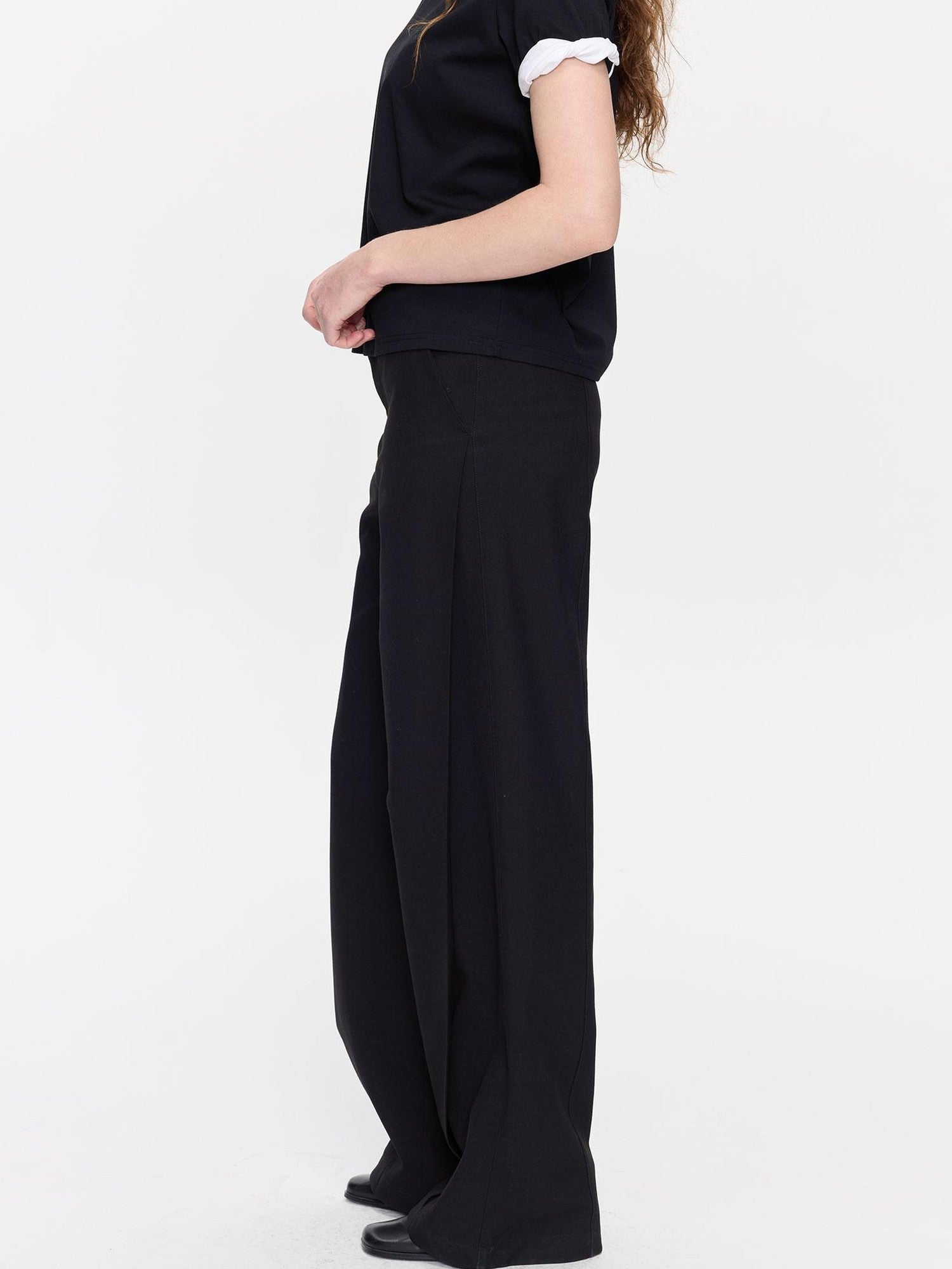 LYUOCHENG Casual Pleated High Waist Women&