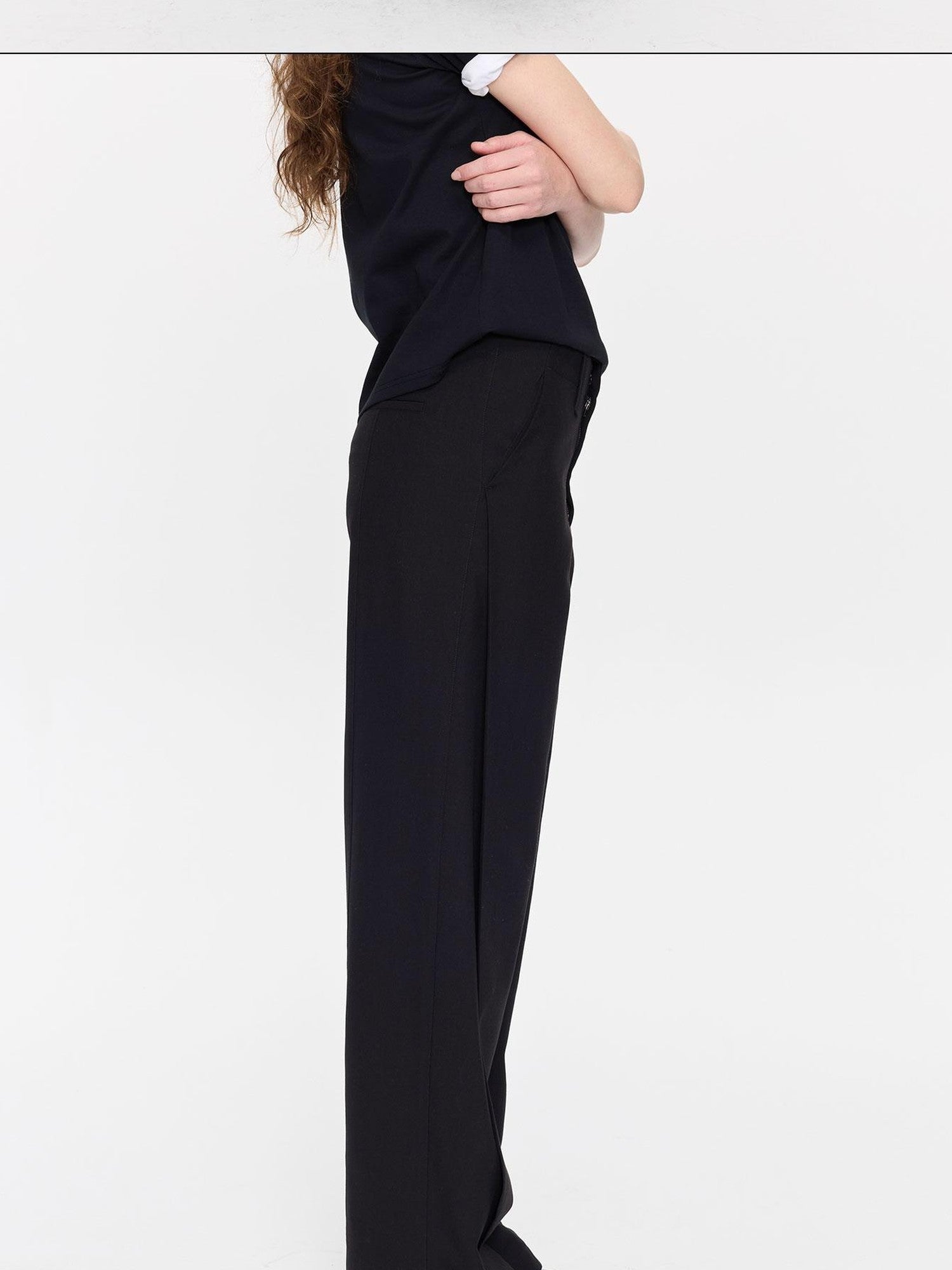 LYUOCHENG Casual Pleated High Waist Women&